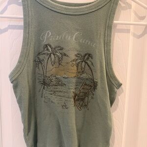 Hollister Olive Ribbed Knit Top